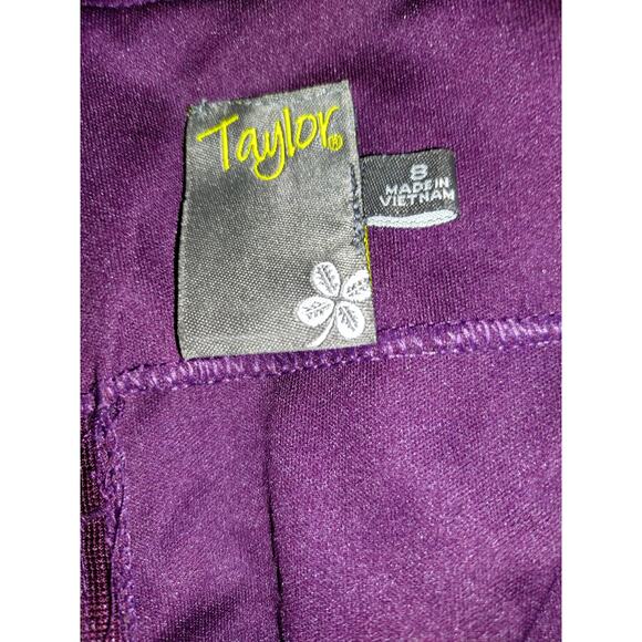 Taylor Womens Long Sleeve Cocktail Zip Detail Lace Sheath Dress Burgundy Sz 8 - Picture 11 of 11